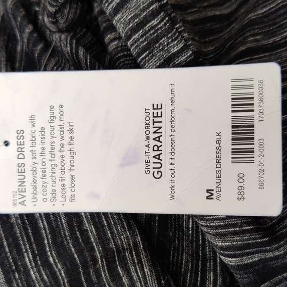 Athleta Dress Beyond Soft Black Gray Athletic Stretch Jersey Stretchy Medium NWT - Picture 12 of 12
